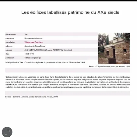 Hébergement de vacances Gaou Benat, Village Des Fourches, Label Patrimoine Xxe Siècle Bormes-les-Mimosas
